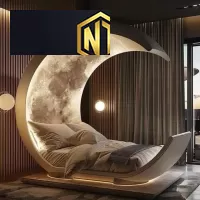 GIƯỜNG NGỦ GỖ VÒM ÁNH TRĂNG SANG TRỌNG - GNG08